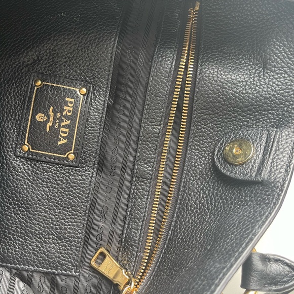 Authentic Prada, Phoenix, tote bag, and black with gold accents - Picture 5 of 7